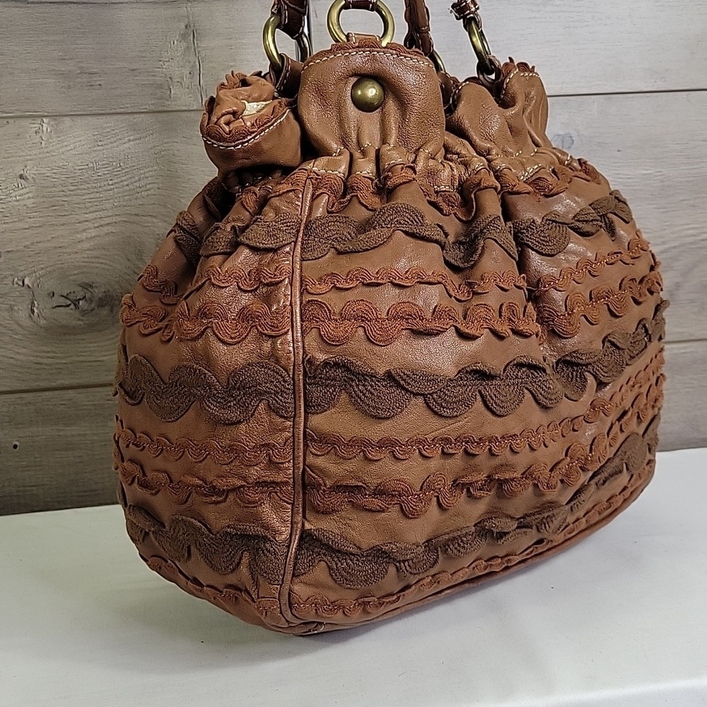 Moschino Cheap & Chic Brown Leather Women's Boho Tote Bag - Picture 3 of 11